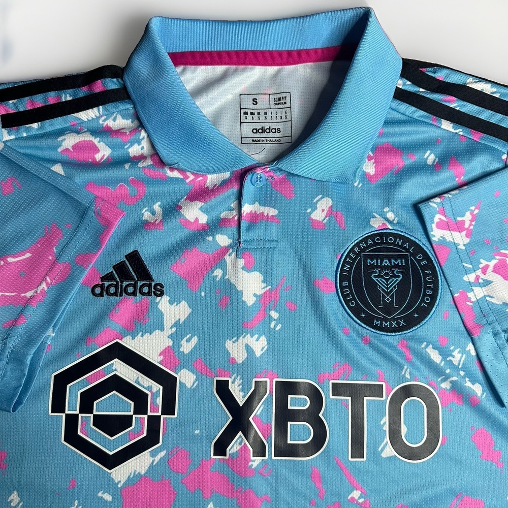 Adidas Inter Miami CF MLS Soccer Futbol Jersey Authentic Small Polo Splatter 3rd